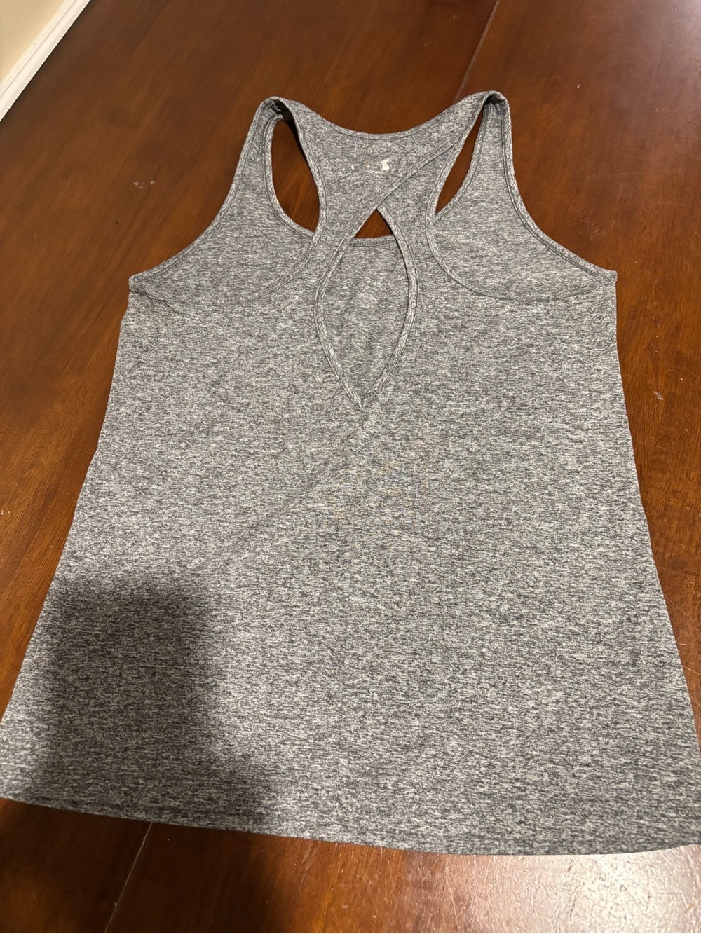 Under Armour Heather Gray Racerback Logo Tank - Picture 3 of 5